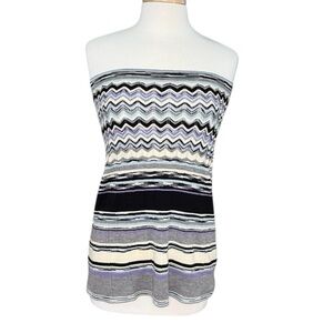 Missoni Zigzag Knit Tube Top in Purple and Black  Size Small